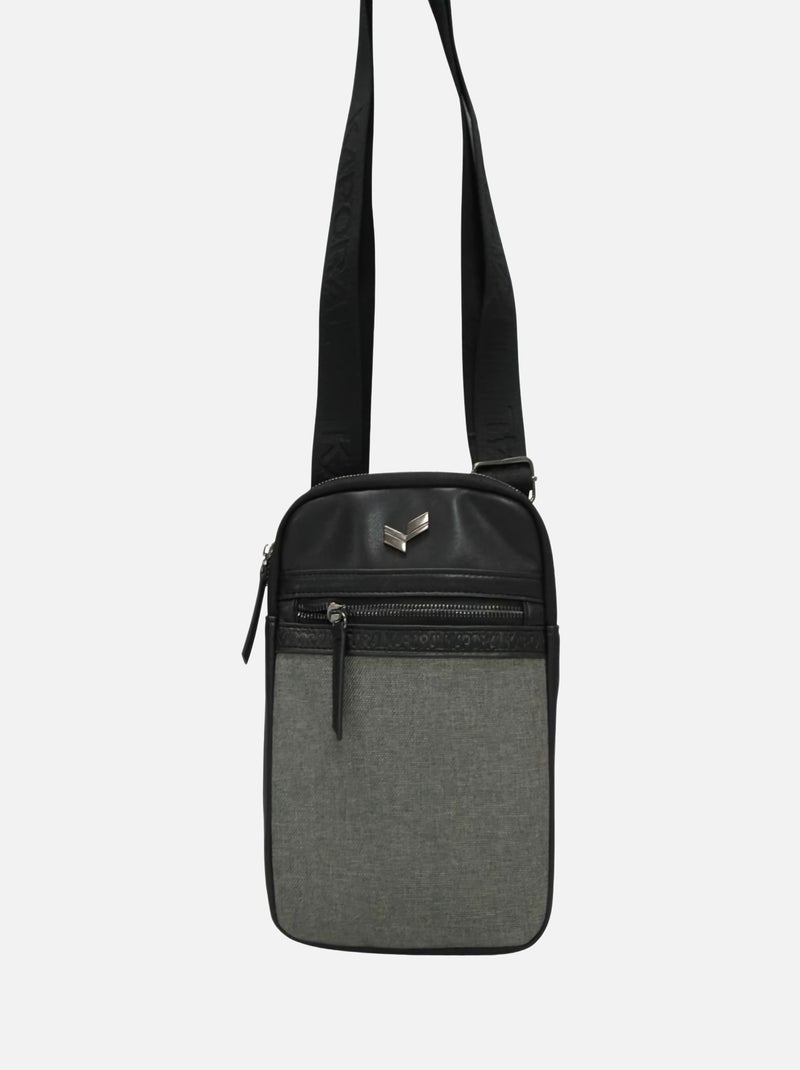 Sacoche Coton Anthracite Kaporal - Accessoire Mode Pratique Et Tendance