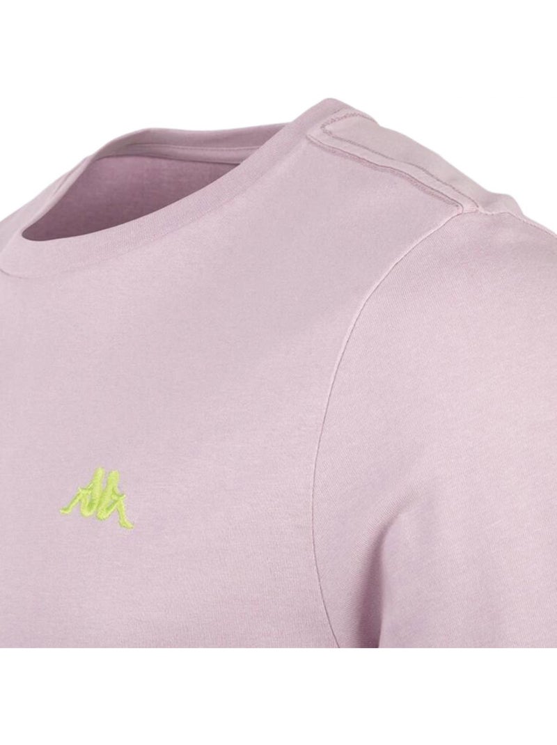Kappa - T-shirt motif/style Logo brodé Violet clair - Kiabi