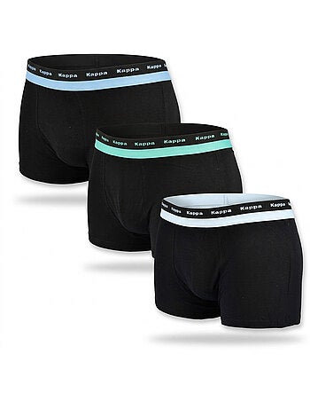 KAPPA Boxers Homme Lot de 3, Coton, Ceinture Élastique Siglée Kappa