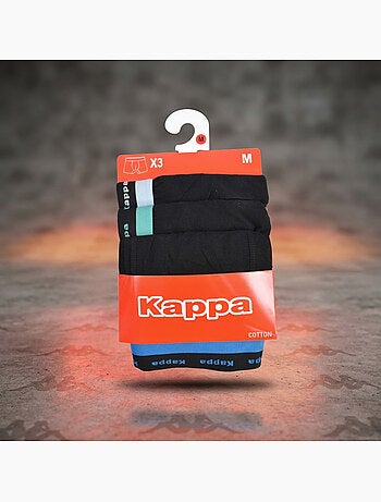KAPPA Boxers Homme Lot de 3, Coton, Ceinture Élastique Siglée Kappa