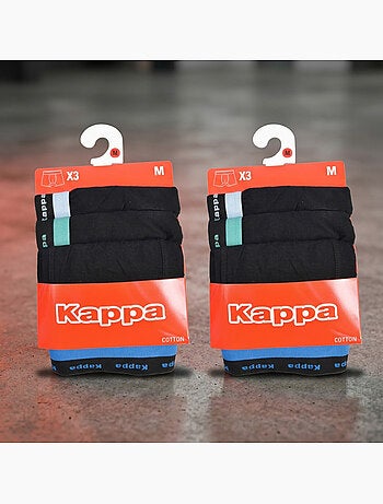 KAPPA Boxers Homme Lot de 6, Coton, Ceinture Élastique Siglée Kappa