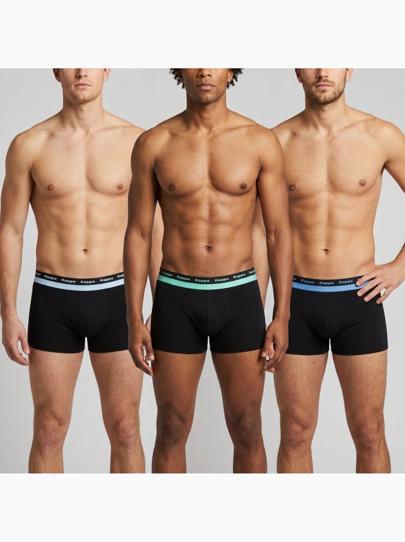 KAPPA Boxers Homme Lot de 6, Coton, Ceinture Élastique Siglée Kappa Noir - Kiabi