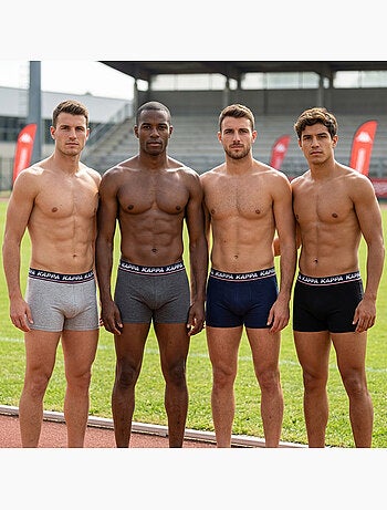 KAPPA Boxers Homme Pack de 4 (Lot) - Coton, Coffret Cadeau