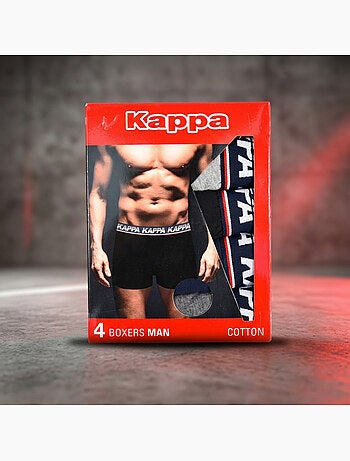 KAPPA Boxers Homme Pack de 4 (Lot) - Coton, Coffret Cadeau