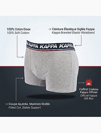 KAPPA Boxers Homme Pack de 4 (Lot) - Coton, Coffret Cadeau