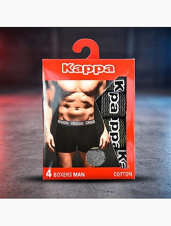 KAPPA Boxers Homme Pack de 4 (Lot) - Coton, Coffret Cadeau