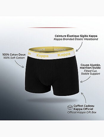 KAPPA Boxers Homme Pack de 4 (Lot) - Coton, Coffret Cadeau