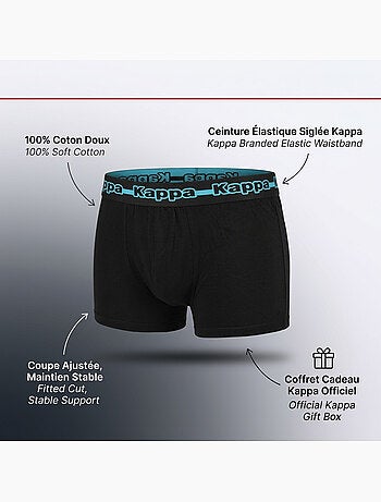 KAPPA Boxers Homme Pack de 4 (Lot) - Coton, Coffret Cadeau