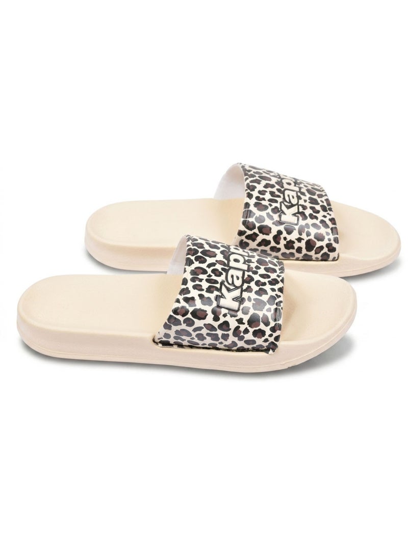 KAPPA Claquette Femme Piscine Glitter Glossy Léopard Marron - Kiabi