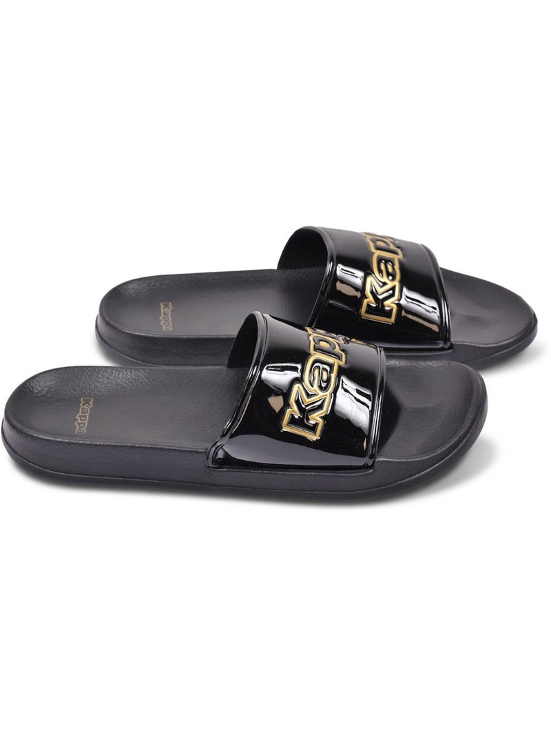 KAPPA Claquette Femme Piscine Glitter Glossy Léopard Noir - Kiabi