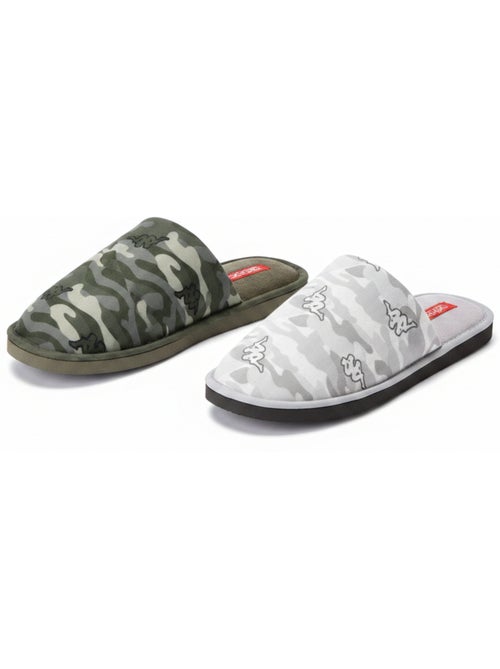 KAPPA Pantoufles Mules Homme Moletonnées Logo Omini Pack 2 Paires - Kiabi
