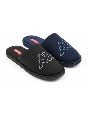 KAPPA Pantoufles Mules Homme Moletonnées Logo Omini Pack 2 Paires