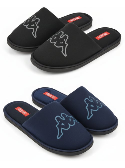KAPPA Pantoufles Mules Homme Moletonnées Logo Omini Pack 2 Paires - Kiabi