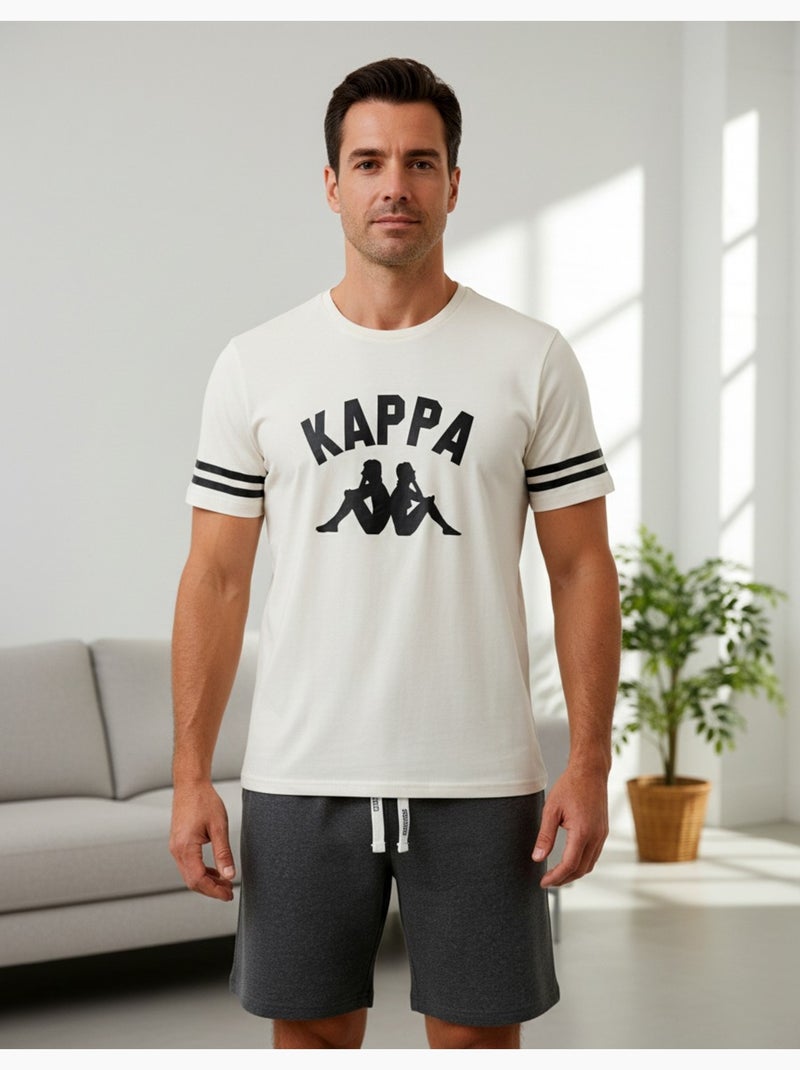 Kappa Pyjama Court Homme Coton Beige - Kiabi