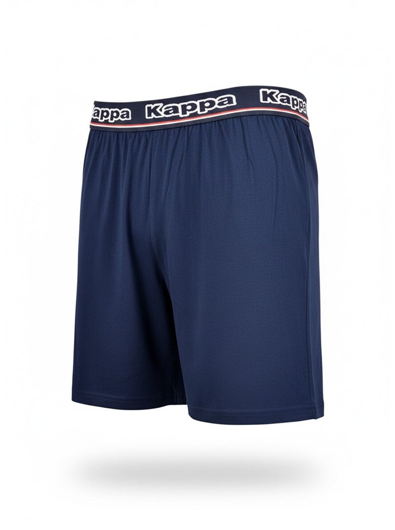 Kappa Pyjama Court Homme Coton Blanc Bleu - Kiabi