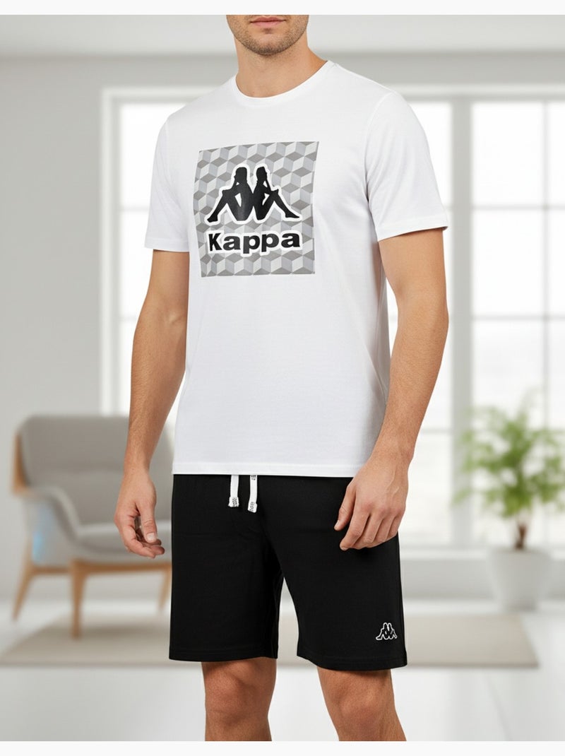 Kappa Pyjama Court Homme Coton Blanc - Kiabi