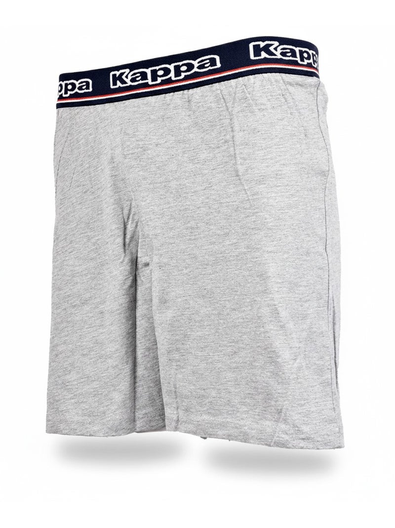 Kappa Pyjama Court Homme Coton Bleu Gris - Kiabi