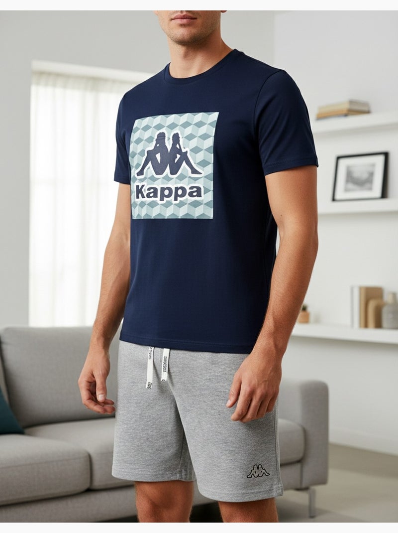 Kappa Pyjama Court Homme Coton Bleu marine - Kiabi