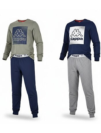 KAPPA Pyjama Long Garçon Pack de 2 Coton Logo Omini Col Rond Manches Longues