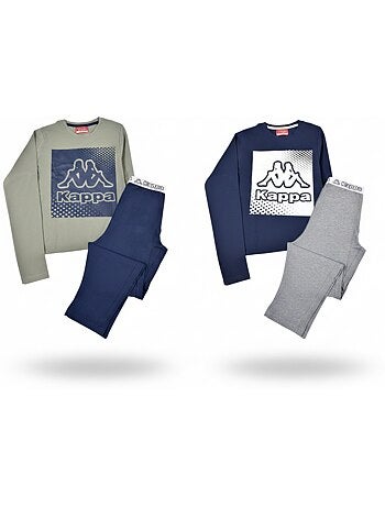 KAPPA Pyjama Long Garçon Pack de 2 Coton Logo Omini Col Rond Manches Longues