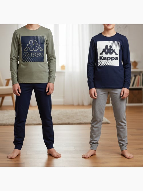 KAPPA Pyjama Long Garçon Pack de 2 Coton Logo Omini Col Rond Manches Longues - Kiabi KAPPA Pyjama Long Garçon Pack de 2 Coton Logo Omini Col Rond Manches Longues - Kiabi