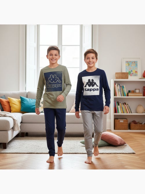 KAPPA Pyjama Long Garçon Pack de 2 Coton Logo Omini Col Rond Manches Longues - Kiabi KAPPA Pyjama Long Garçon Pack de 2 Coton Logo Omini Col Rond Manches Longues - Kiabi