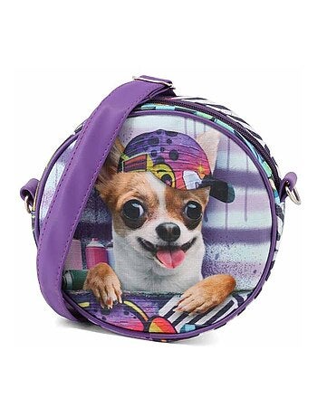 Karactermania Krazymals Chihuahua Sac à Bandoulière Rond, Lilas