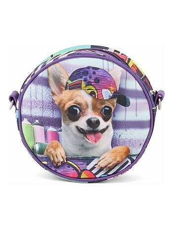 Karactermania Krazymals Chihuahua Sac à Bandoulière Rond, Lilas