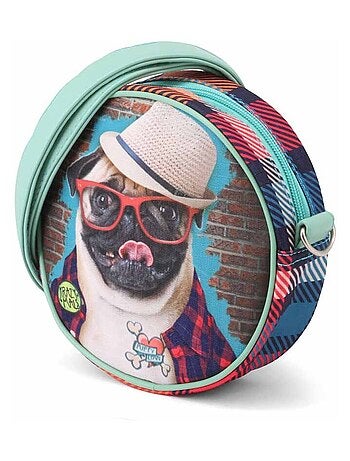 Karactermania Krazymals Pug Sac à Bandoulière Rond, Brun
