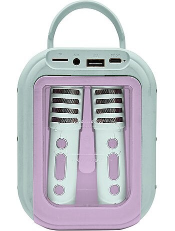 Karaoke bluetooth la reine des neiges avec 2 micros sans fil