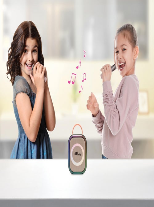 Karaoke Bluetooth Rose avec 2 micros sans fil - Kiabi
