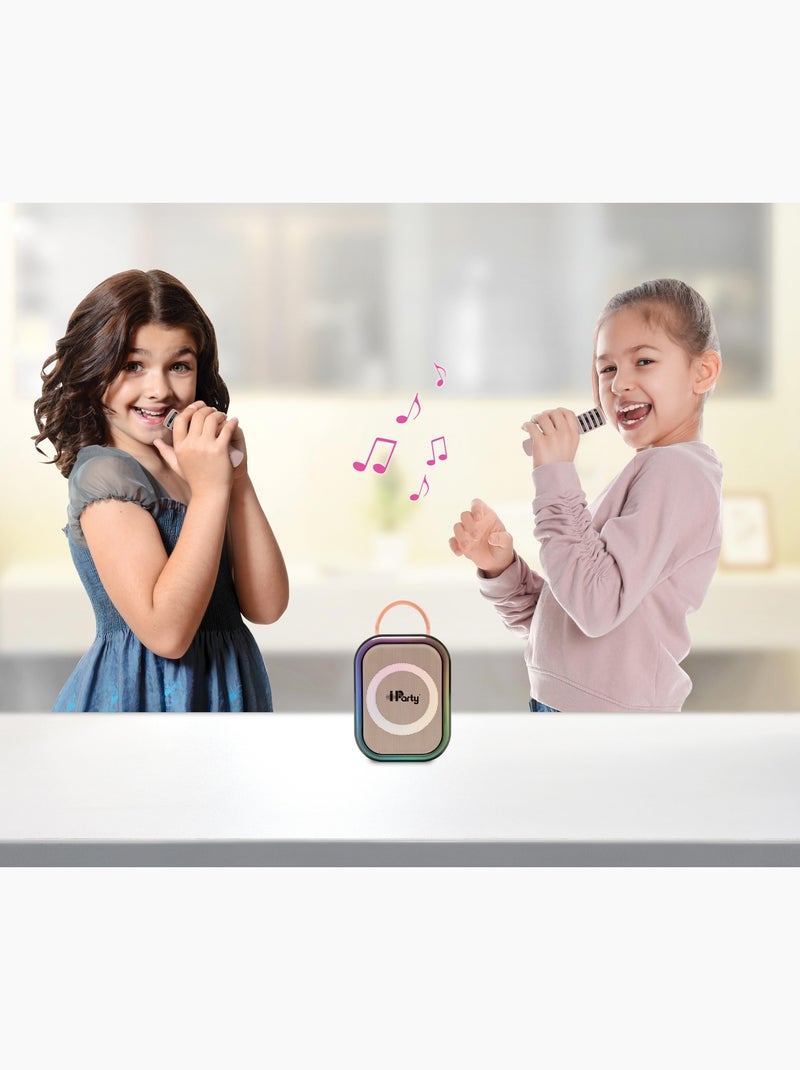 Karaoke bluetooth rose avec 2 micros sans fil Rose - Kiabi
