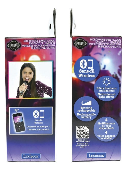 Karaoke Microphone Bluetooth/Sans fil avec effets sonores et lumineux - Kiabi