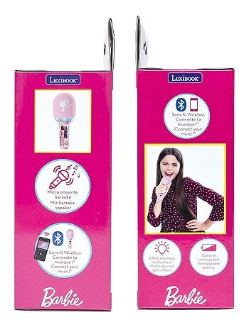 Karaoke microphone bluetooth/sans fil barbie avec effets sonores et lumineux