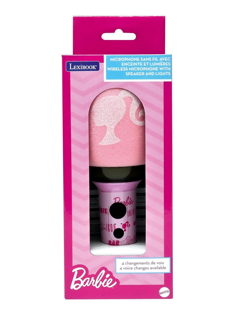 Karaoke microphone bluetooth/sans fil barbie avec effets sonores et lumineux Rose - Kiabi