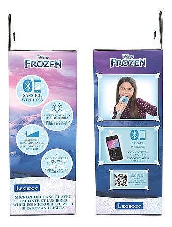Karaoke Microphone Bluetooth/Sans fil La reine des neiges avec effets sonores et lumineux