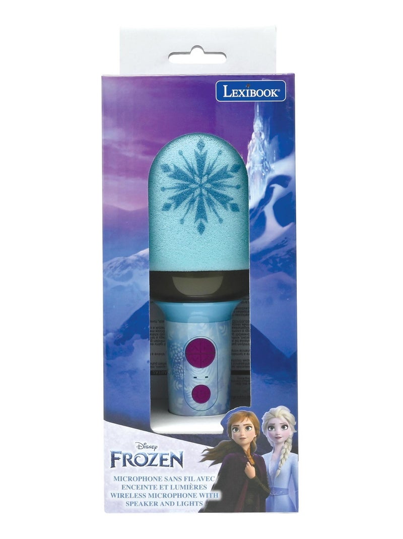Karaoke Microphone Bluetooth/Sans fil La reine des neiges avec effets sonores et lumineux Bleu - Kiabi