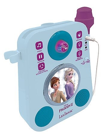 Karaoké Reine des Neiges avec deux microphones et effets lumineux et sonores