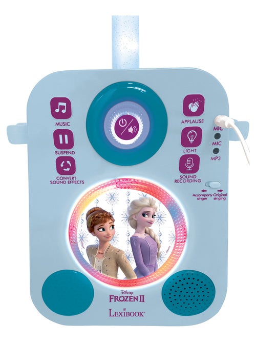 Karaoké Reine des Neiges avec deux microphones et effets lumineux et sonores - Kiabi