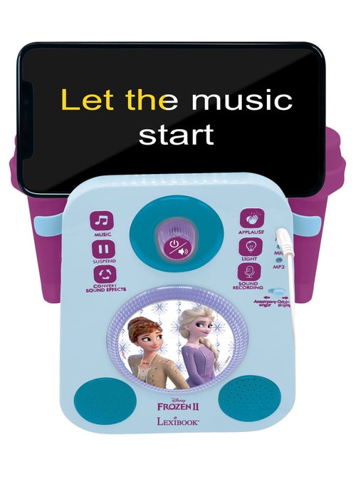 Karaoké Reine des Neiges avec deux microphones et effets lumineux et sonores - Kiabi