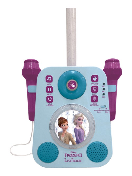 Karaoké Reine des Neiges avec deux microphones et effets lumineux et sonores - Kiabi