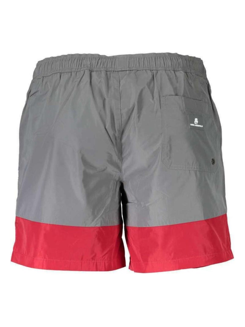 Karl Lagerfeld - Short de bain motif/style Deux Tons Gris Rouge - Kiabi
