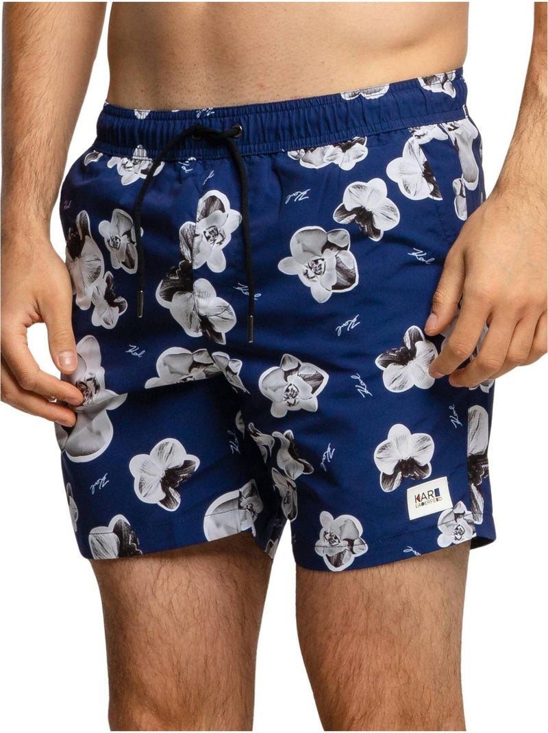 Karl Lagerfeld - Short de bain motif/style Floral Bleu marine - Kiabi