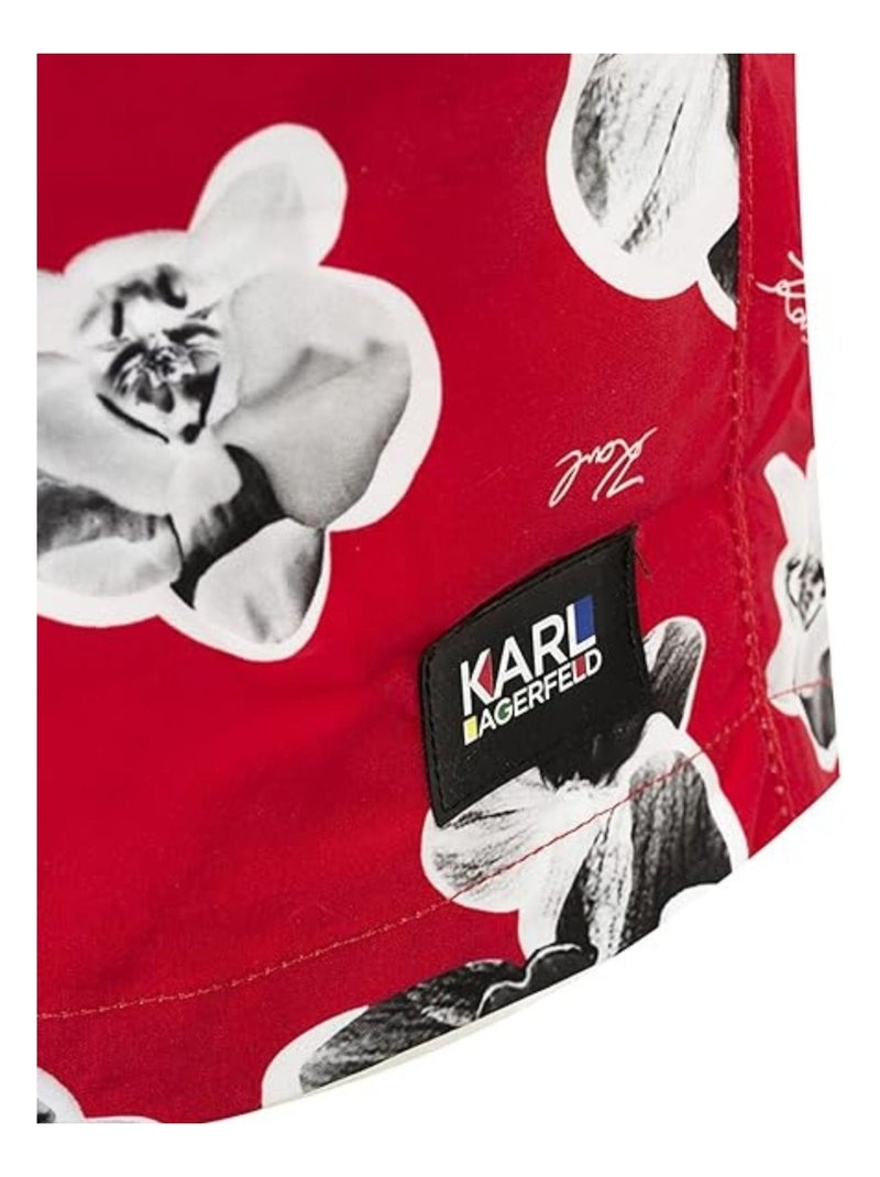 Karl Lagerfeld - Short de bain motif/style Floral Rouge - Kiabi