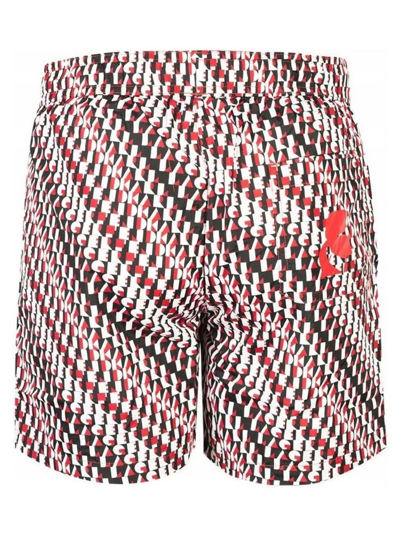 Karl Lagerfeld - Short de bain motif/style imprimé intégral Rouge - Kiabi