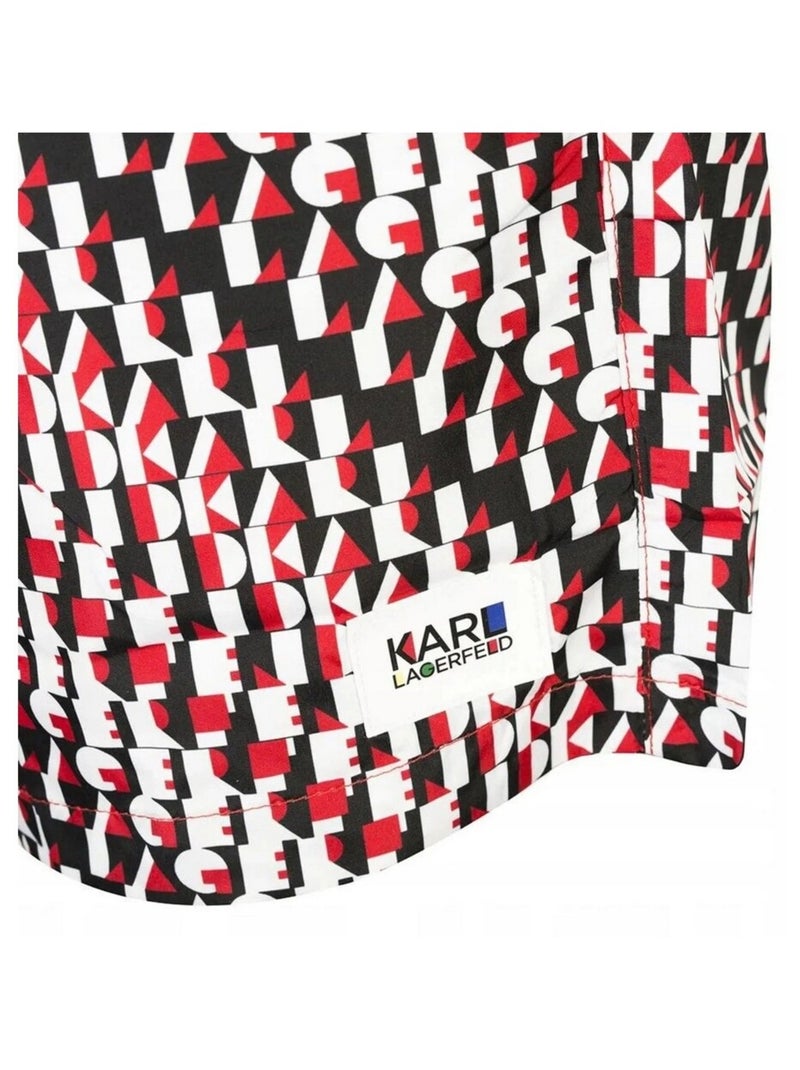 Karl Lagerfeld - Short de bain motif/style imprimé intégral Rouge - Kiabi