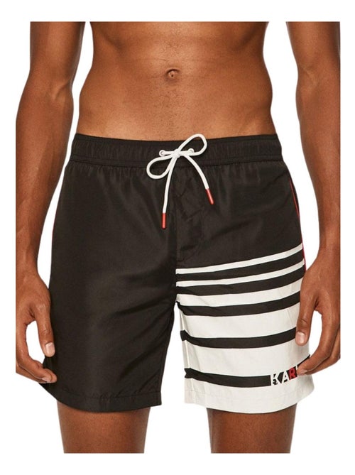 Karl Lagerfeld - Short de bain motif/style rayures contrastées - Kiabi