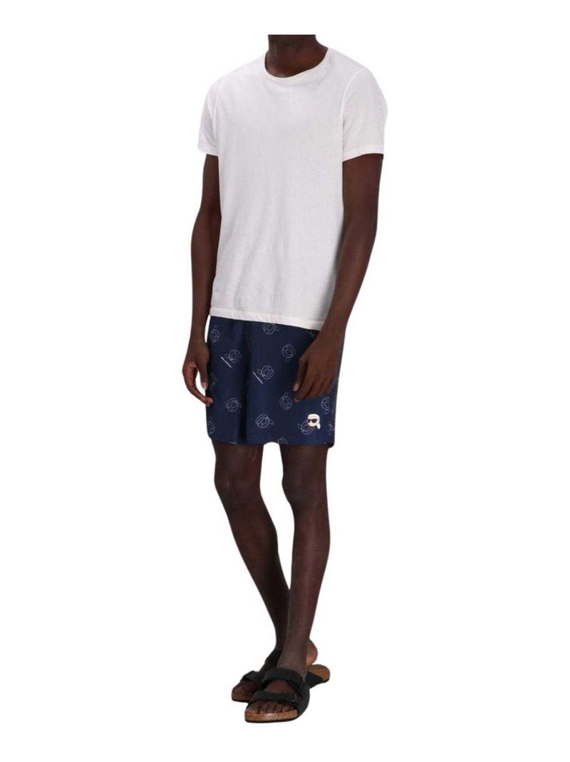 Karl Lagerfeld - Short de bain motif/style Symbole KARLHEAD Bleu marine - Kiabi