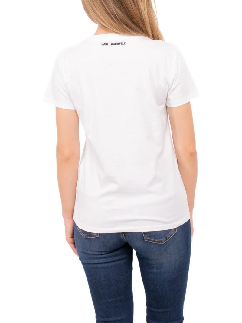 Karl Lagerfeld - T-shirt motif/style Logo brodé Blanc - Kiabi