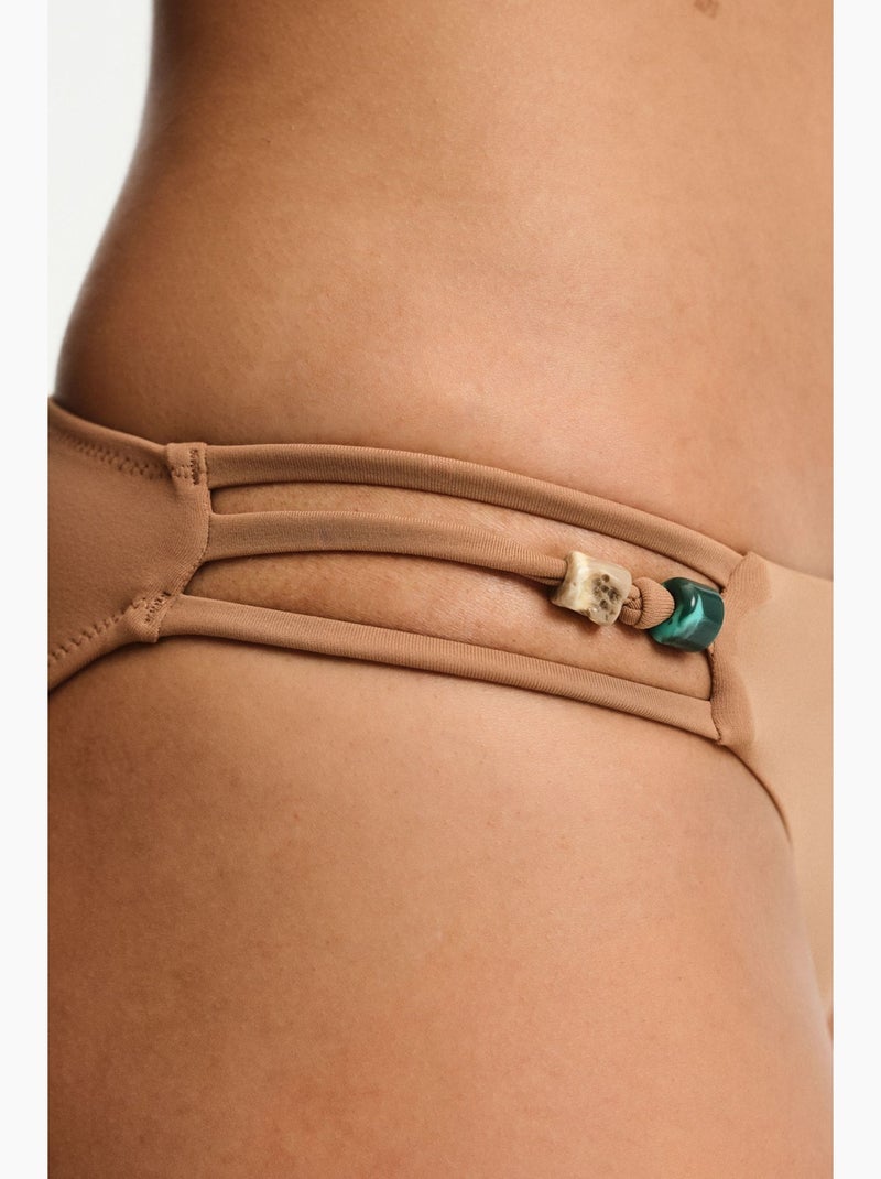Karla side bas de bikini taille mi-haute penti Camel - Kiabi
